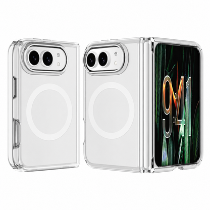 Custodia Trasparente Magnetica per SmartphonePieghevole, Magneti N52, Bordi Rialzati ProtezioneSchermo e Fotocamera, Compatibile con AccessoriMagnetici - DUO01