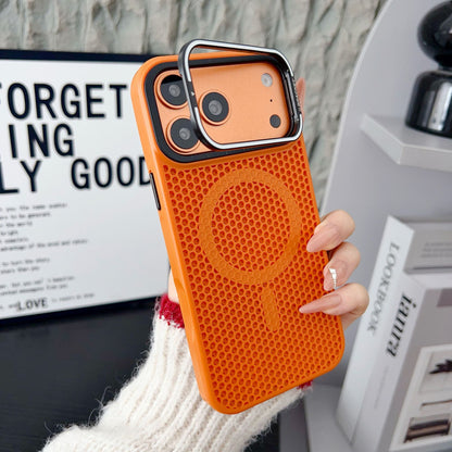 Cover Magnetica Antiurto con Design a Nido d’Ape, Supporto Stand e Dissipazione del Calore per iPhone-CS11