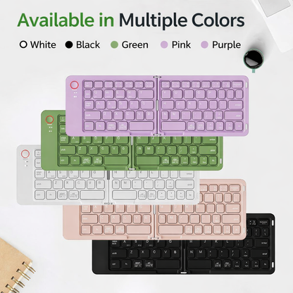 Mini Tastiera Bluetooth Pieghevole | Ultra Sottile e Portatile |Chiusura Magnetica |Compatibile con iOS Android Windows per smartphone tablet e laptop  - B023
