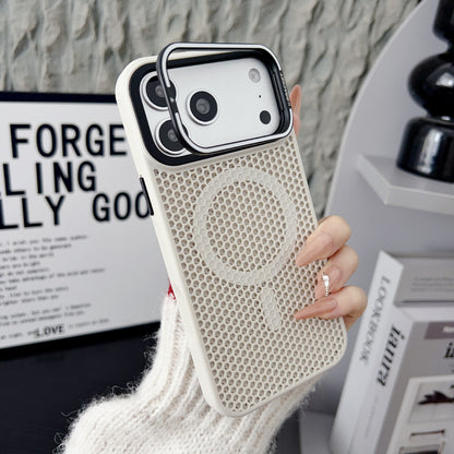 Cover Magnetica Antiurto con Design a Nido d’Ape, Supporto Stand e Dissipazione del Calore per iPhone-CS11