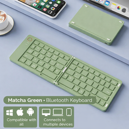 Mini Tastiera Bluetooth Pieghevole | Ultra Sottile e Portatile |Chiusura Magnetica |Compatibile con iOS Android Windows per smartphone tablet e laptop  - B023