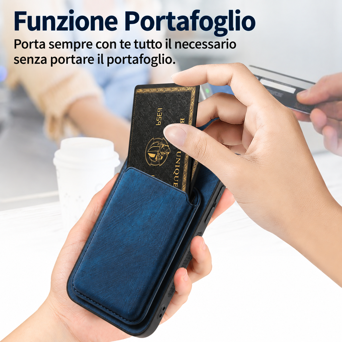 Cover Magnetica con Portafoglio Porta Carte Rimovibile – Design Elegante, Protezione e Praticità - CS14