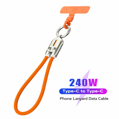 Laccetto per Smartphone con ricarica rapida Type-C 240W | materiale Nylon resistente | per polso e tracolla- V48