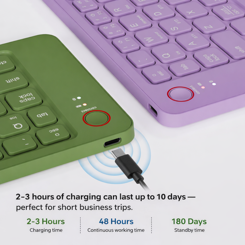 Mini Tastiera Bluetooth Pieghevole | Ultra Sottile e Portatile |Chiusura Magnetica |Compatibile con iOS Android Windows per smartphone tablet e laptop  - B023
