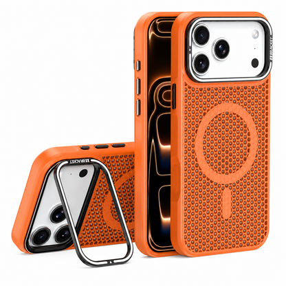 Cover Magnetica Antiurto con Design a Nido d’Ape, Supporto Stand e Dissipazione del Calore per iPhone-CS11