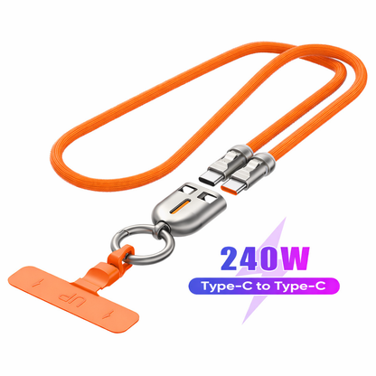 Laccetto per Smartphone con ricarica rapida Type-C 240W | materiale Nylon resistente | per polso e tracolla- V48