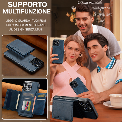 Cover Magnetica con Portafoglio Rimovibile 2 in 1 – Supporto Regolabile e Porta Carte CS15