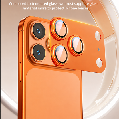Protezione Lenti Fotocamera per iPhone – Vetrino con Cornice in Metallo Satinato, Protezione Completa Obiettivo – Compatibile con iPhone 17 Pro / 17 Pro Max / 18 Pro / 18 Pro Max-PF17