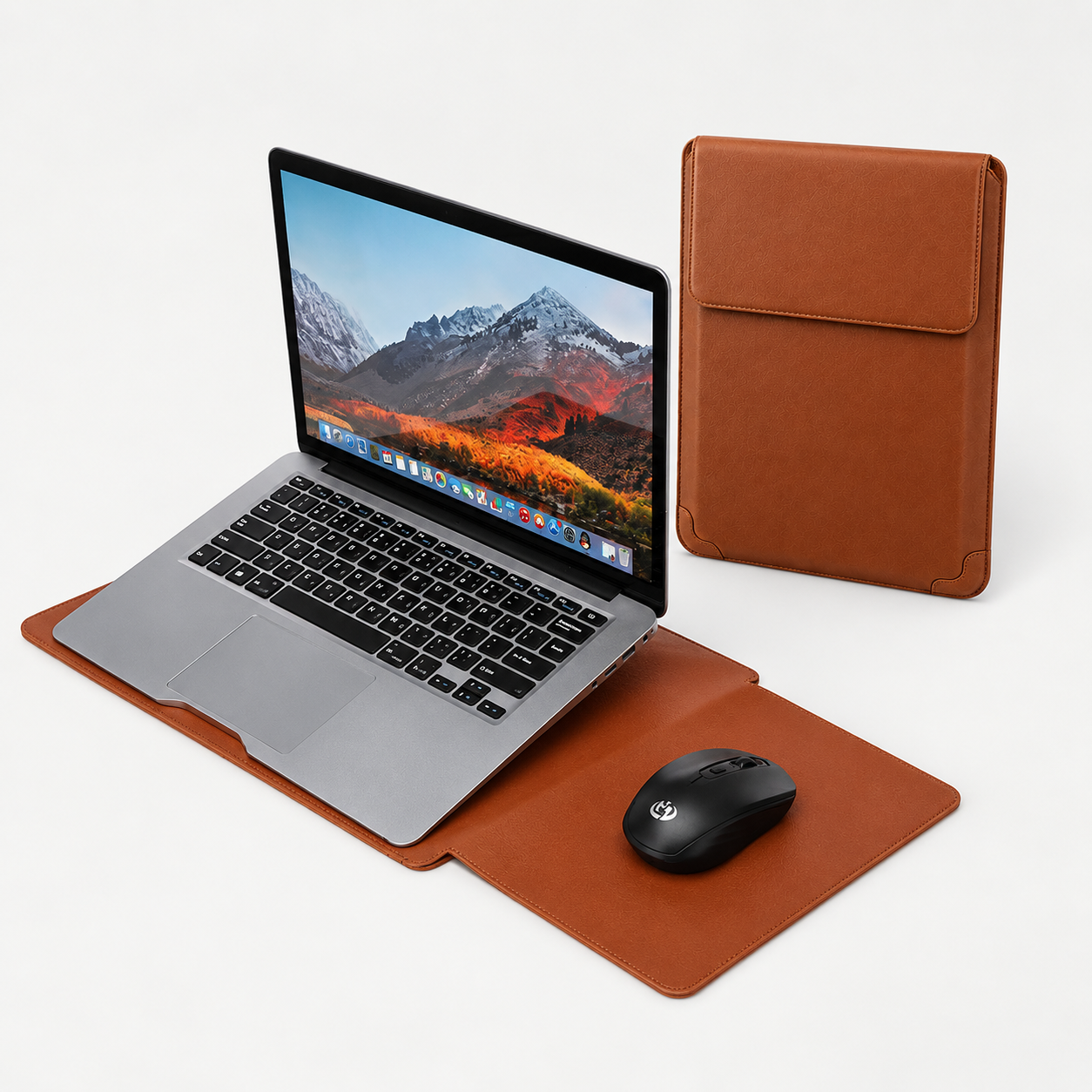 Custodia Borsa in pelli PU per Laptop – compatibile con tablet macbook - Sottile e Leggera, Interno Morbido, Resistente agli Schizzi e ai Graffi, Utilizzabile come Tappetino Mouse - DNB01