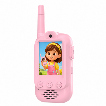 Walkie Talkie Video Smart per Bambini Connessione Wireless Doppia Videochiamata HD Schermo IPS Ricarica Type-C Batteria a Lunga Durata Audio HD-M008