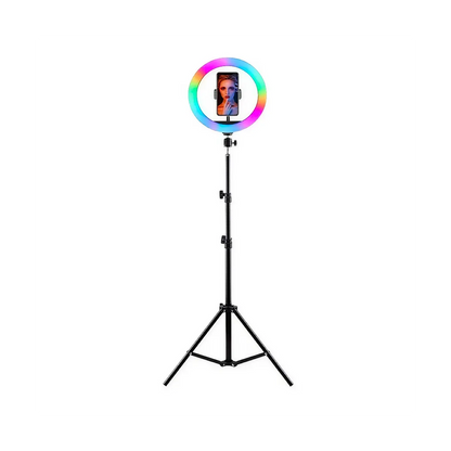 Ring Light RGB da 12 pollici con 15 modalità di illuminazione | rotazione a 360° – Luce Professionale per Video & Selfie - MU-60453