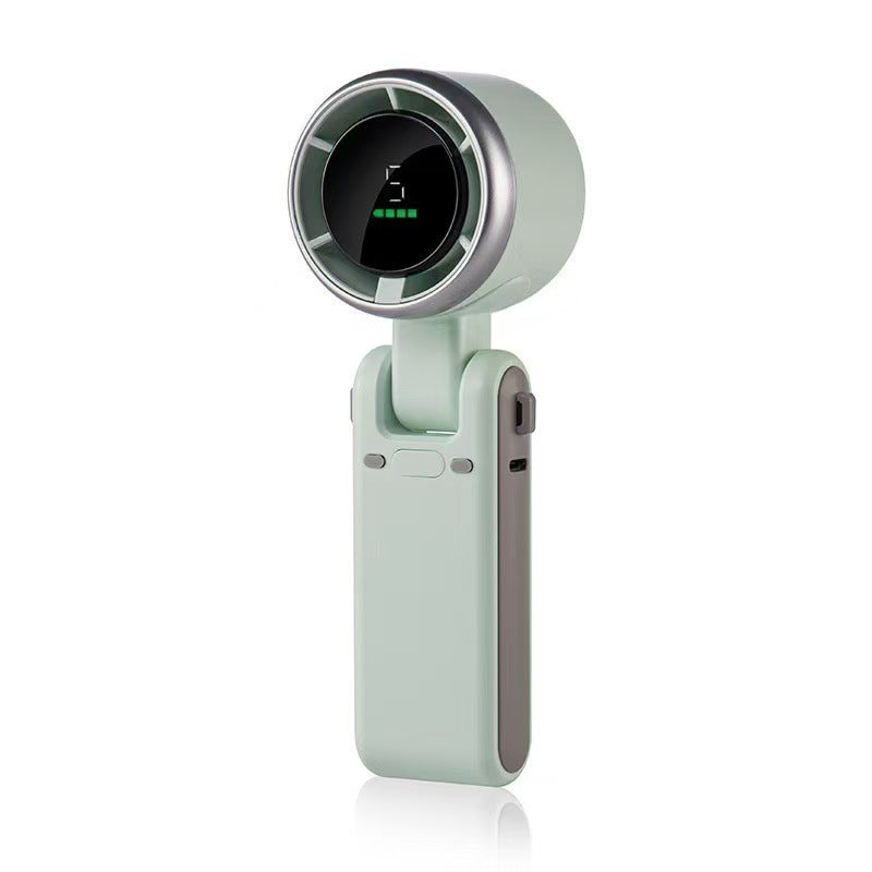 Ventilatore Portatile a Turbina – Ricaricabile USB, Display Digitale, Motore Brushless, Raffreddamento Rapido, da Tavolo o da Collo, Pieghevole - VP01
