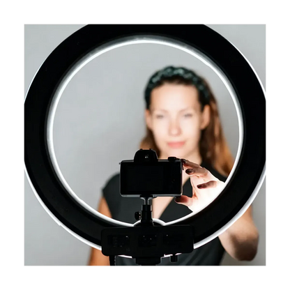 LED Ring Light da 10" con Treppiede Regolabile fino al 210cm e supporto telefono incluso  – Ideale per Live Streaming, Video e Make-up - LC-010