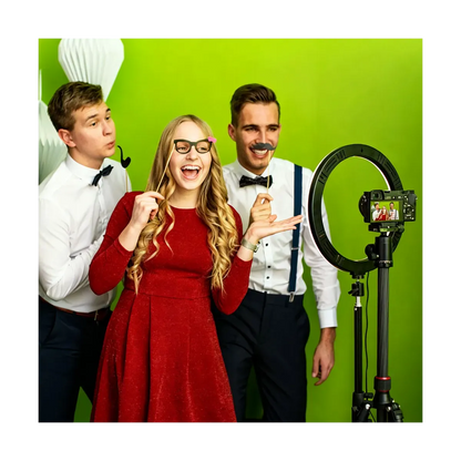 LED Ring Light da 10" con Treppiede Regolabile fino al 210cm e supporto telefono incluso  – Ideale per Live Streaming, Video e Make-up - LC-010