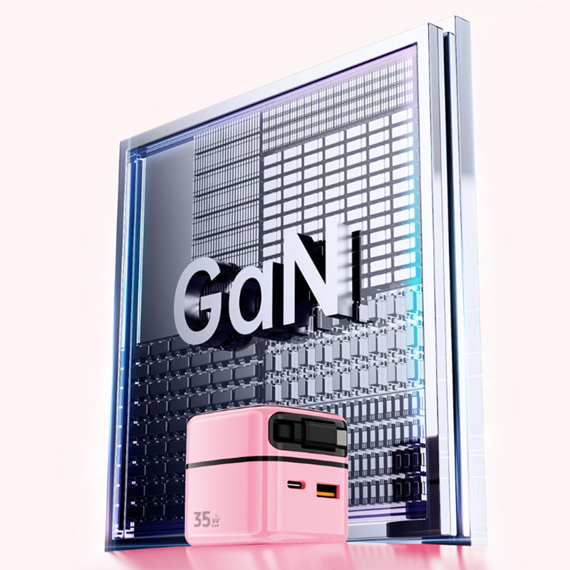 Caricatore GaN 35W Super Fast Charge – Doppia Porta Type-C con Cavo Retrattile Integrato - CG01