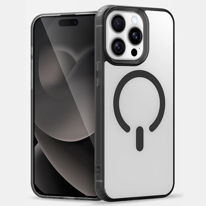 Cover per iPhone trasparente opaca con bordi colorati, compatibile con MagSafe - 7016