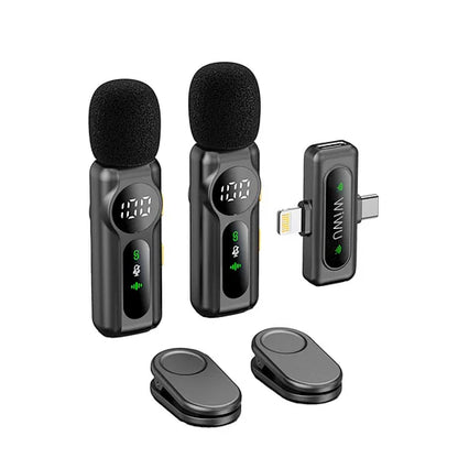Microfono Lavalier Wireless Doppio – Audio Pro per Video e Live - Wi-WM007