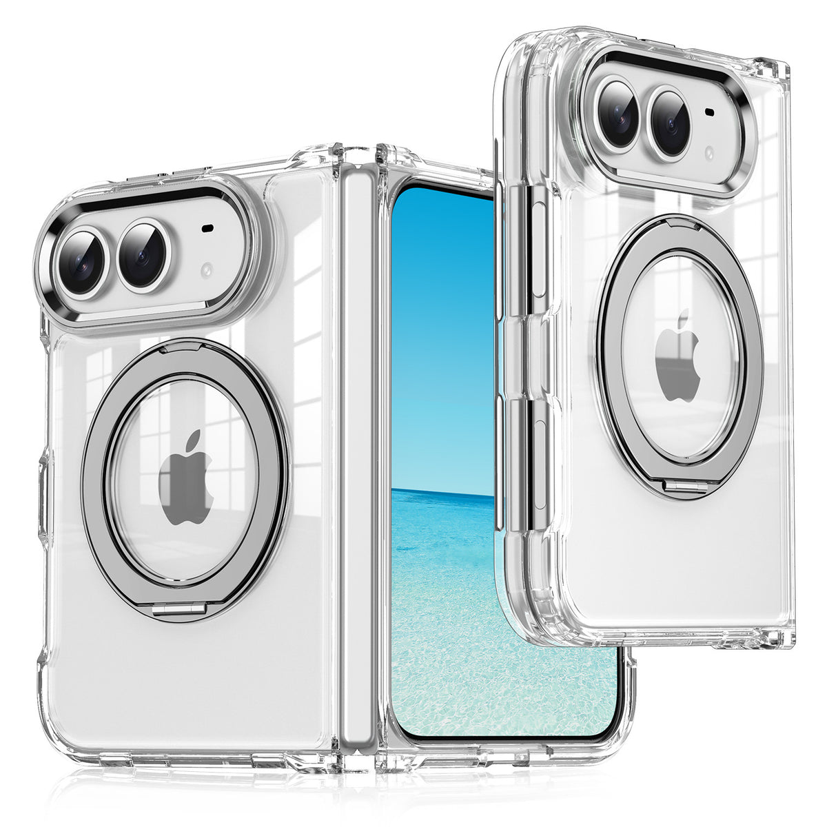Cover Trasparente Magnetica per iPhone Duo con Supporto ad Anello 360° – Antiurto - DUO03