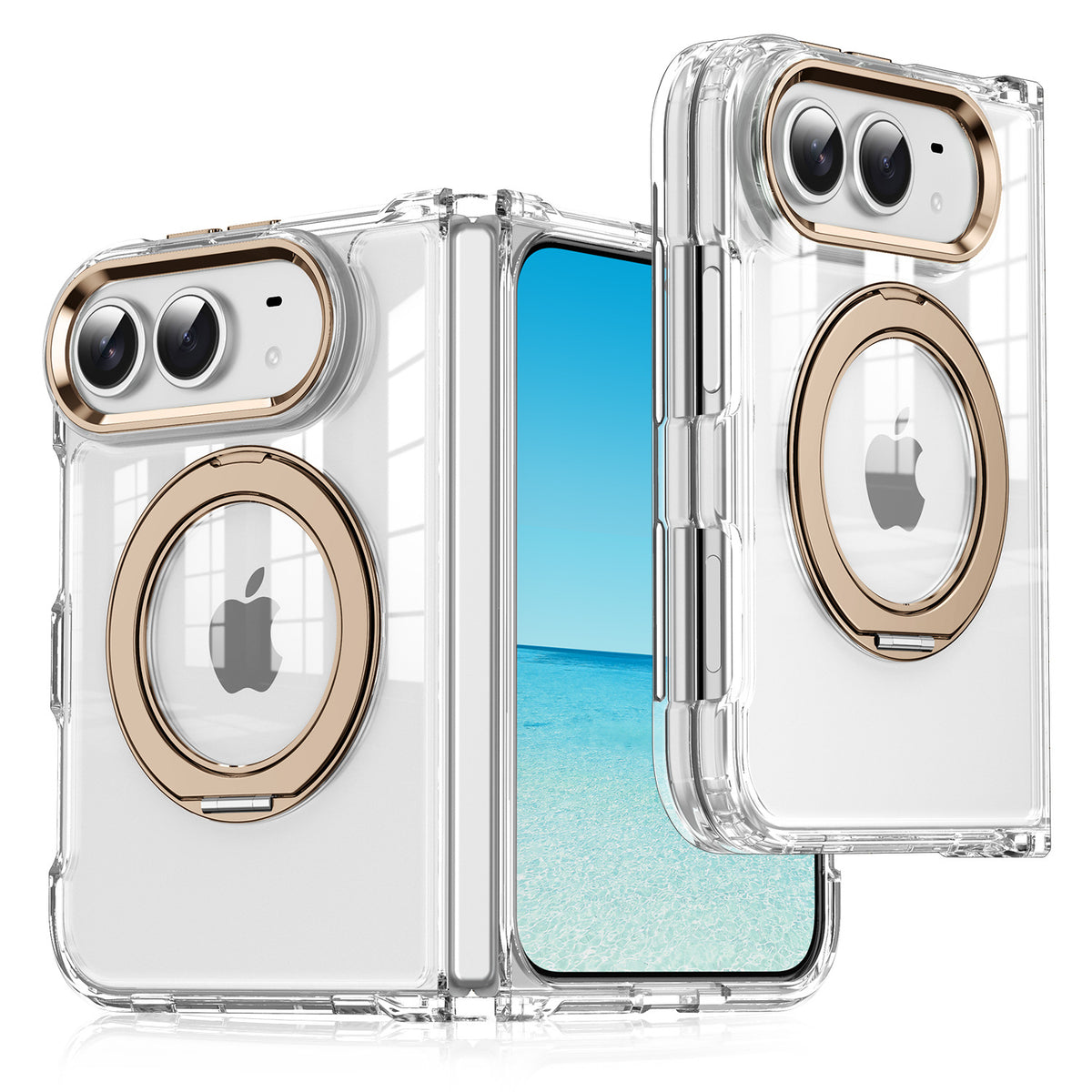 Cover Trasparente Magnetica per iPhone Duo con Supporto ad Anello 360° – Antiurto - DUO03