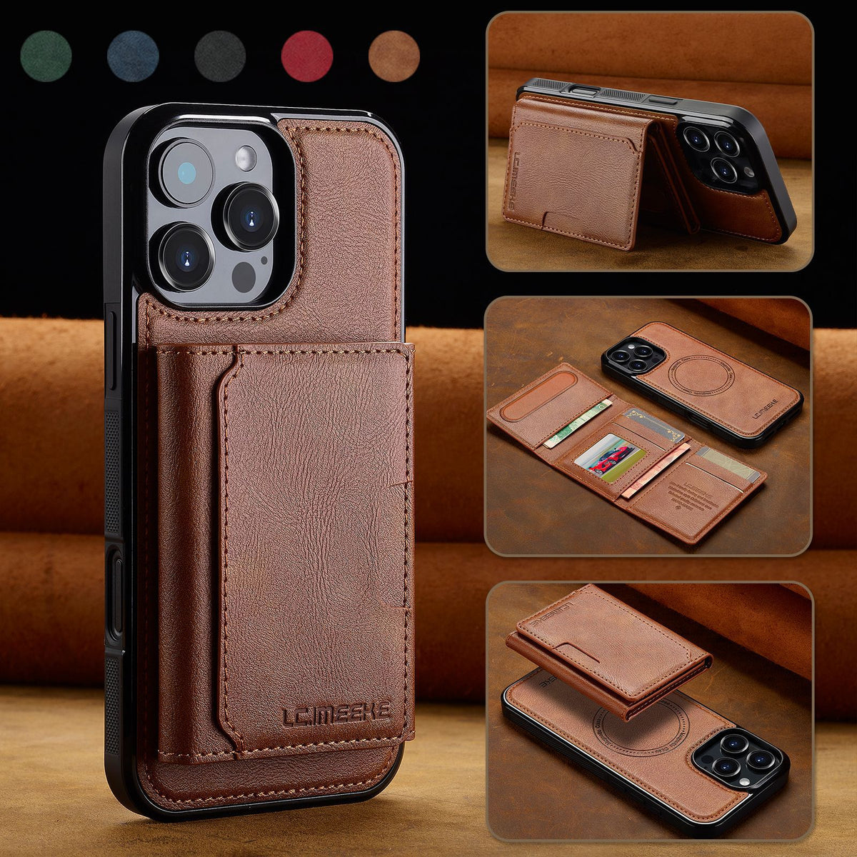 Cover Magnetica con Portafoglio Rimovibile 2 in 1 – Supporto Regolabile e Porta Carte CS15