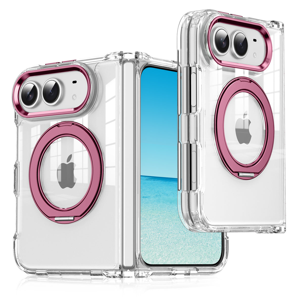 Cover Trasparente Magnetica per iPhone Duo con Supporto ad Anello 360° – Antiurto - DUO03