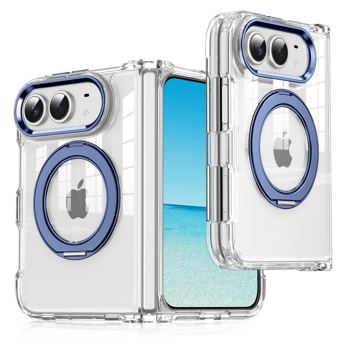 Cover Trasparente Magnetica per iPhone Duo con Supporto ad Anello 360° – Antiurto - DUO03