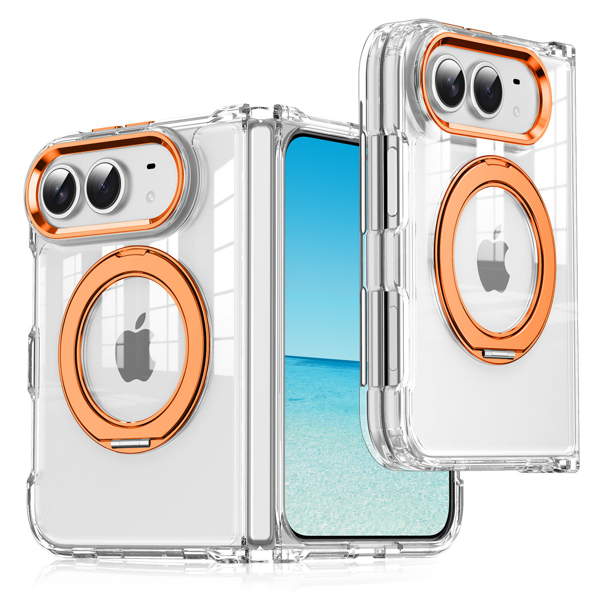 Cover Trasparente Magnetica per iPhone Duo con Supporto ad Anello 360° – Antiurto - DUO03