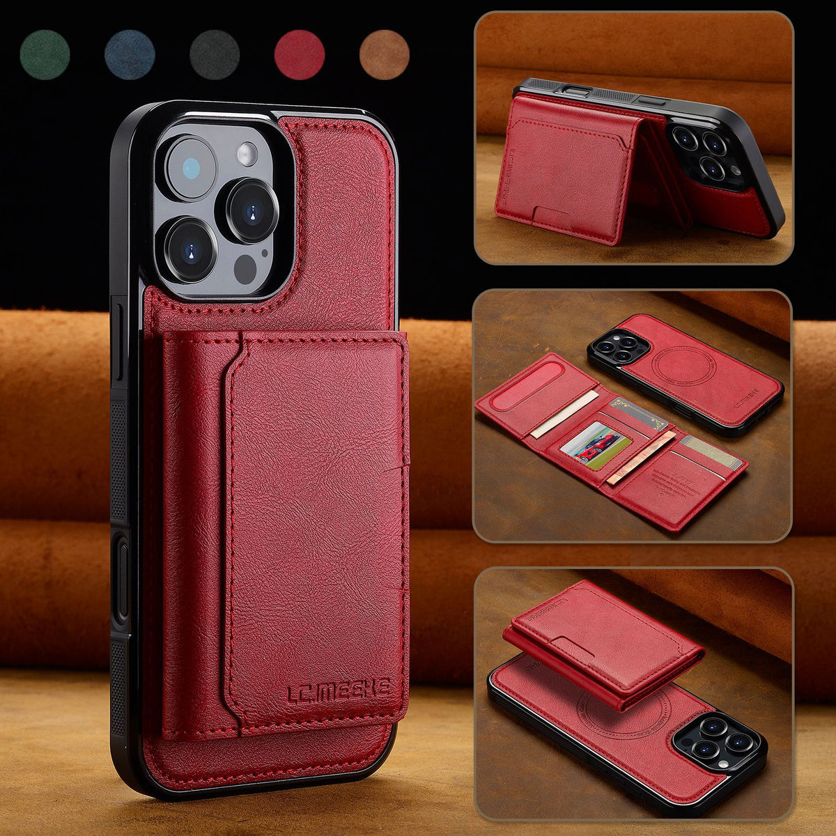 Cover Magnetica con Portafoglio Rimovibile 2 in 1 – Supporto Regolabile e Porta Carte CS15