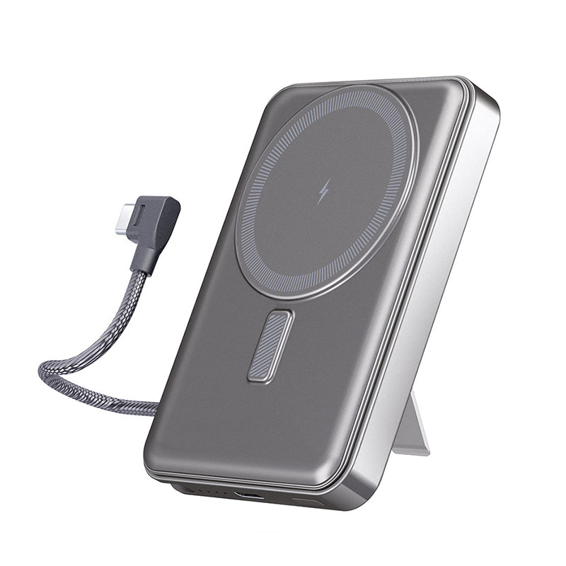 Power Bank Magnetico MagSafe con supporto e cavo Type C integrato - per Android e iPhone - 10000mAh - Ricarica Veloce - C05
