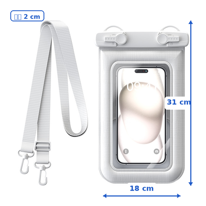 Custodia Galleggiante Impermeabile IPX8 per Smartphone con Chiusura Brevettata, Certificazione SGS, Touch Screen, Tracolla Regolabile e Colori Multipli – Compatibile fino a 7,2 Pollici-J010-2